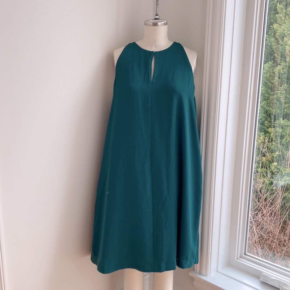Loft halter neck swing dress hunter green